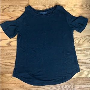 Sanctuary Cold Shoulder Linen Top - Black